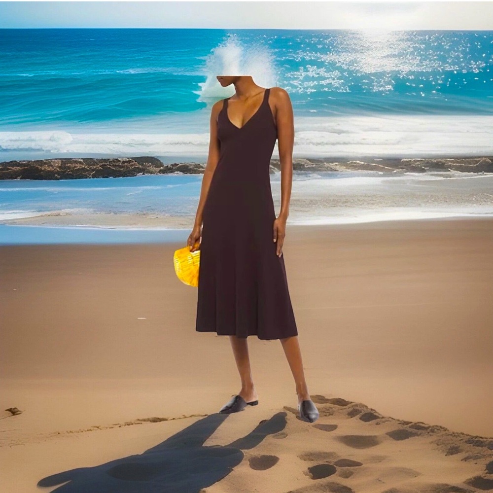 A.L.C. Ribbed Tank Dress in Chocolate Brown. Size XL $495